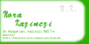 nora kazinczi business card